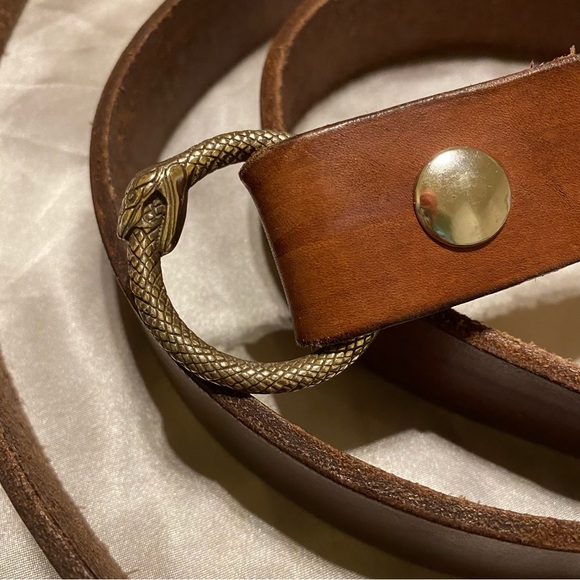 Custom leather Ouroboros Long Belt - Picture 2 of 4